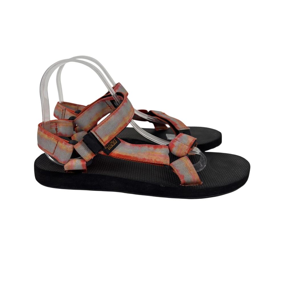Teva Sandals Womens 9 Original Universal Tie-Dye Strappy Red Gray Orange